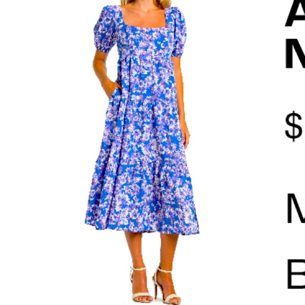 ASTR The Label square neck midi dress